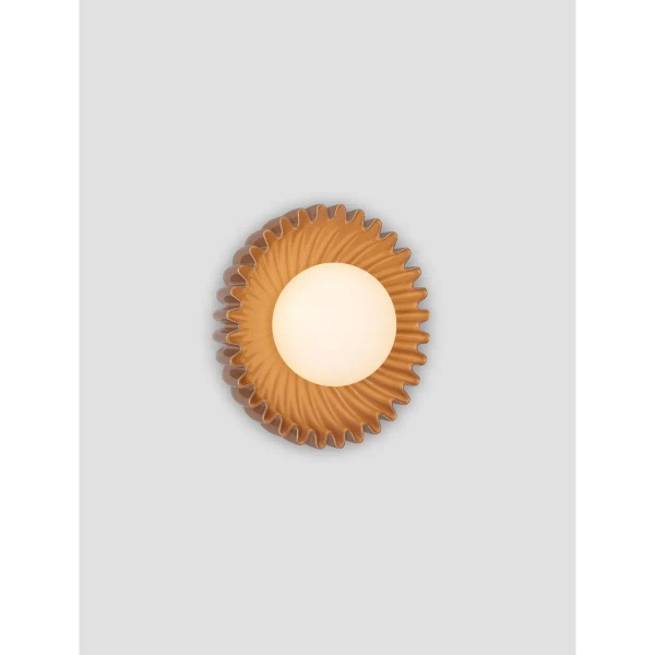 Okrągła lampa ścienna ALMENDA LE45272 ceramiczna karmelowa