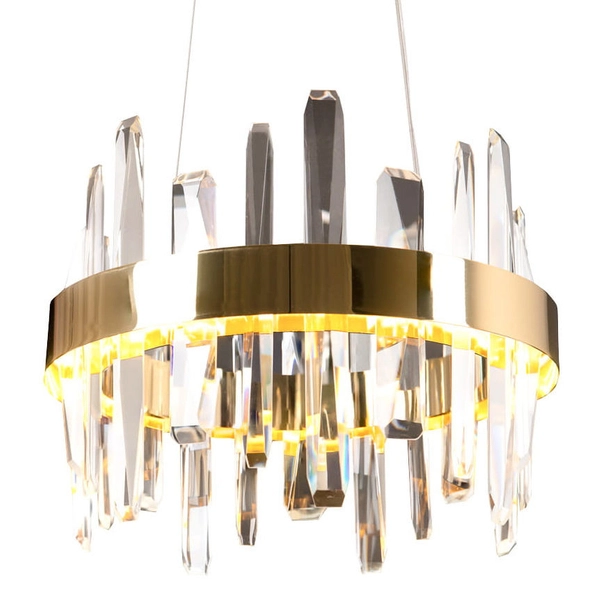 Lampa wisząca PRINCE P0420 kryształowa crystal LED 21W 3200K glamour złota