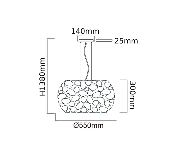 Elegancka lampa wisząca Carera OR80162 glamour do salonu chrom