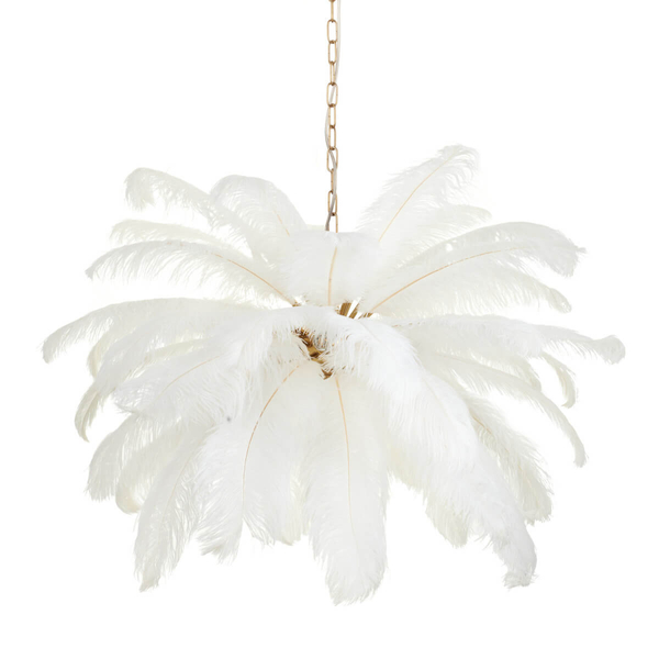 Wisząca lampa pióra EMU ST-DN127 white do salonu biały złoty