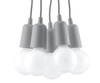 LAMPA wisząca SL.0577 pająk OPRAWKA industrialny ZWIS szary