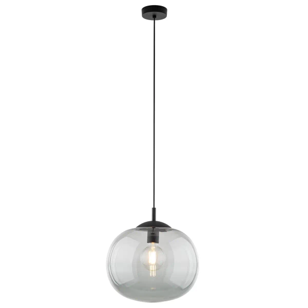 Lampa zwieszana do sypialni VIBE 4972 szklana kula czarny grafit
