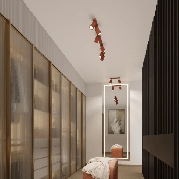 Regulowany plafon na korytarz KARBON SL.1639 tubki czerwone