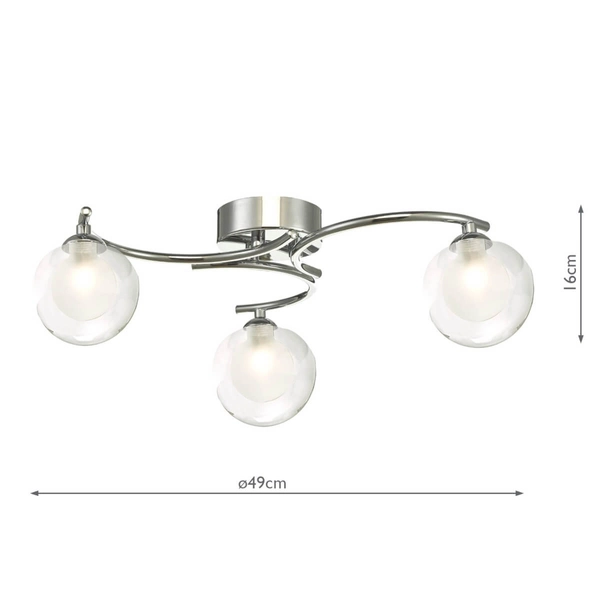 Sufitowa lampa szklana Nakita NAK5350-04 okrągła kule balls chrom