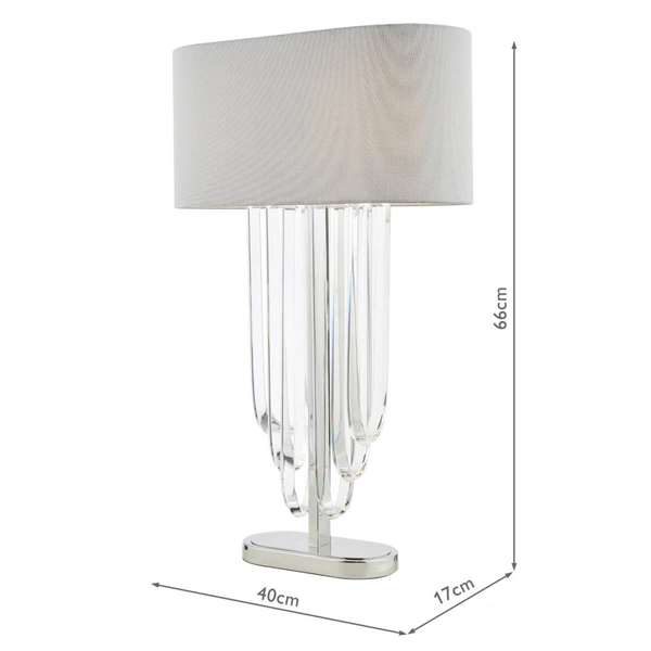 Lampka stołowa Eltham ELT4238-EH Dar Lighting sople kryształy do pokoju szara