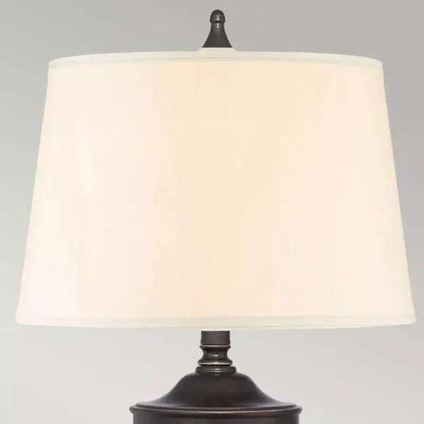 Lampa stojąca QZ-DENNISON-PB na biurko brązowa beżowa