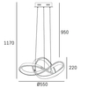 Futurystyczna lampa wisząca Tokyo P01670CH Cosmolight LED 32W 3000K metal biała srebrna