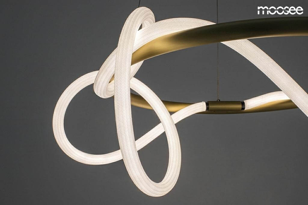 Wisząca lampa designerska Serpiente LED 32W nad stół złota