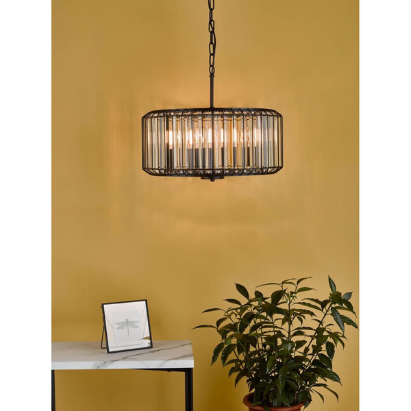 Szklana lampa wisząca Naeva NAE0422 Dar Lighting przezroczysta czarna