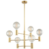 Loftowa LAMPA wisząca VEVA MDM3339/6 GD Italux industrialna OPRAWA metalowy ZWIS wysięgniki sticks złote