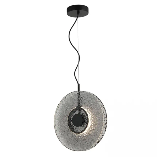 Ledowa lampa wisząca 23074 LED 11W 3000K dymione szkło czarny