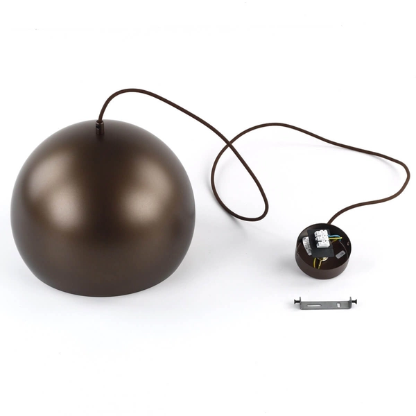 Zwisająca lampa do jadalni Zoe 10171 kopuła metalowa brązowa