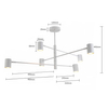 Sufitowa lampa SNOW LP-731/6P WH Light Prestige regulowana do salonu biała