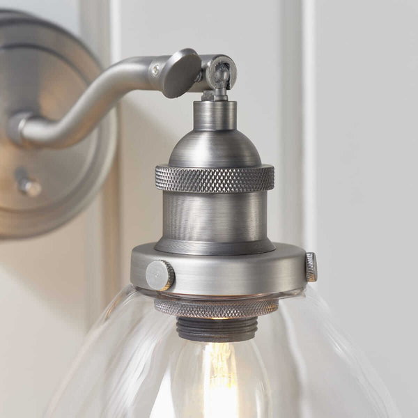 Klasyczna lampa ścienna Hansen 91739 Endon srebrna przezroczysta