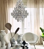 Glamour lampa wisząca Monarque na łańcuchu nad łóżko chrom