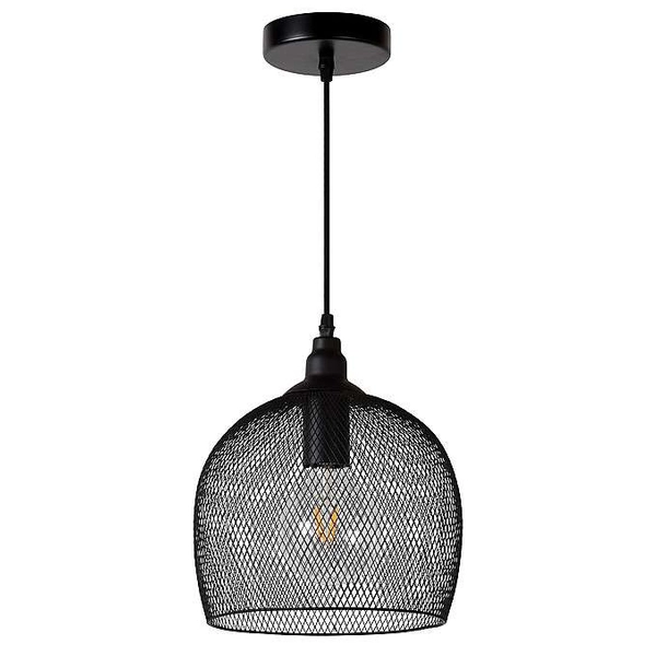 Industrialna lampa wisząca MESH 43404/22/30 zwis siatka kopuła loft czarna