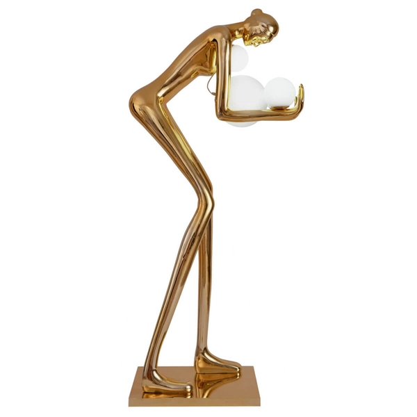 Lampa podłogowa do salonu WOMAN DN433-F gold Step kule designerska złoty