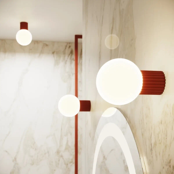 Sufitowa lampa kulista HALO SL.1728 do łazienki IP44 biały terakota