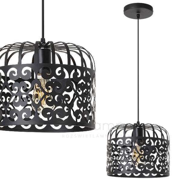 LAMPA wisząca ALESSANDRA 2156 Rabalux metalowa OPRAWA ażurowy zwis vintage czarny