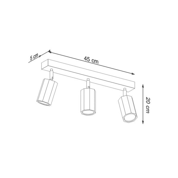 Ruchoma lampa salonowa SL.1030 drewniane reflektorki