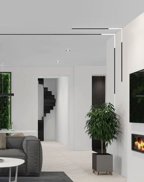 Szynowa oprawa Magneto Abigali LWQ-M09 LED 24W l-kształtna czarna