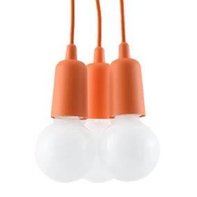 Wisząca LAMPA industrialna SL.0585 pająk OPRAWKA kable ZWIS przewody pomarańczowa
