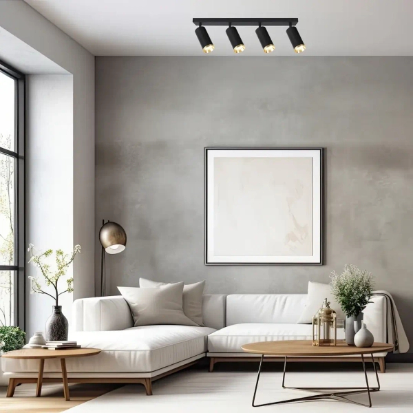 Nowoczesna lampa natynkowa Mica Spot ML2100 tubki czarny