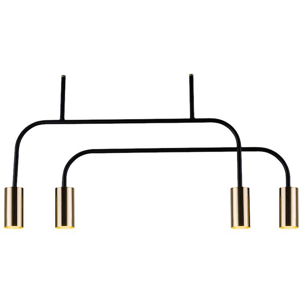Okrągła lampa sufitowa VAI 0287 metalowa tuby loftowe hygge czarne złote