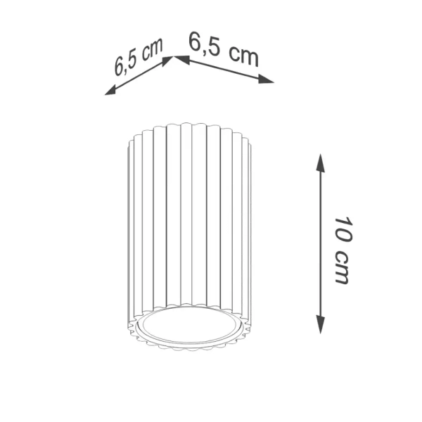Plafon ryflowany do sypialni KARBON SL.1530 tuba podłużna biała