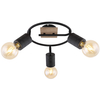 Regulowana LAMPA sufitowa JOSELLA 54033-3 Globo metalowa OPRAWA reflektorki czarne drewno