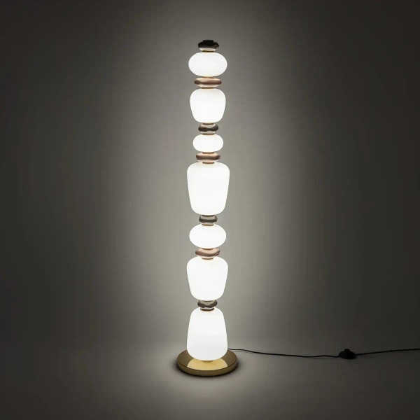 Podłogowa lampa do sypialni CERAMIC 11704 LED 34W 3000K biała szara