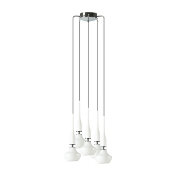 Lampa zwisowa do salonu Tasos AZ0261 szklana metalowa biała