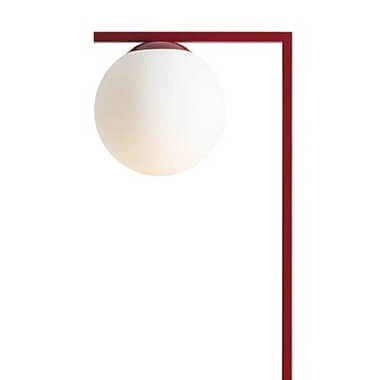 Kulista lampa podłogowa Zac 1038A15_1 Aldex metalowa biała czerwona