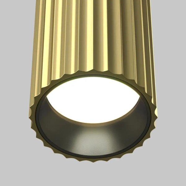 Plafon tubka podłużna ryflowana Calipso C106CL-01-GU10-BS mosiądz