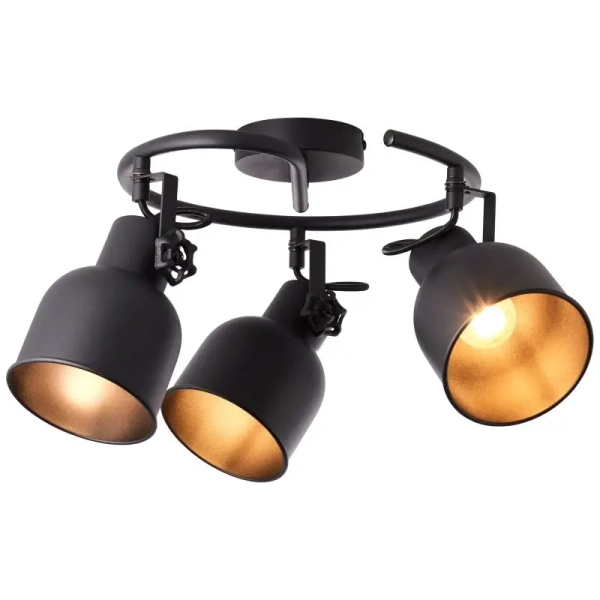 Regulowana lampa sufitowa Rolet 49633/76 reflektorki czarne złote