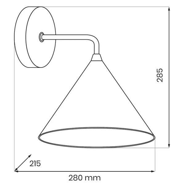 Minimalistyczna ścienna lampa Capital MLP2479 stożek biały
