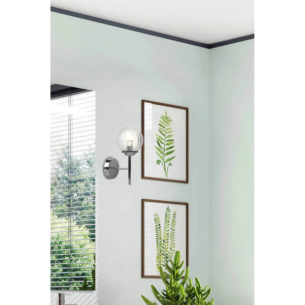 Szklany kinkiet ścienny Best 21-67234 kula chrom przezroczysty