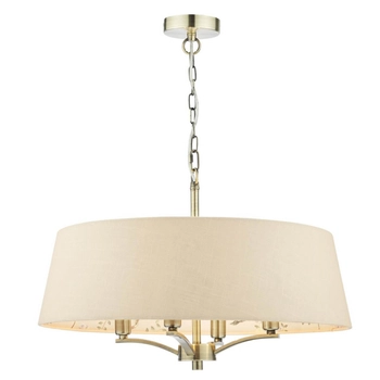 Lampa wisząca na łańcuchu Marble MAR0429-EH Dar Lighting beżowy mosiądz