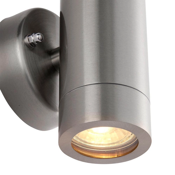 Lampa ścienna do ogrodu Palin 101350 tubka metalowa IP65 srebrna