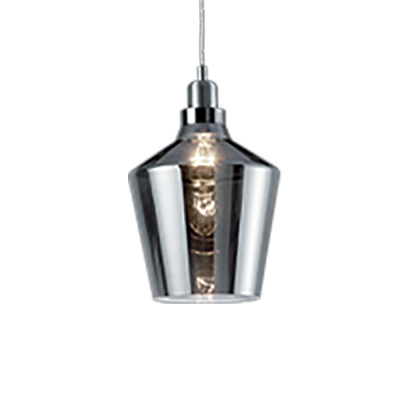 Szklana lampa wisząca Calais loftowa do kuchni nad wyspę czarna