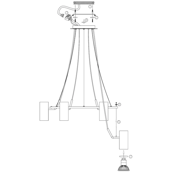 Lampa wisząca PORTO 107357 Markslojd ring metalowy tuby czarne