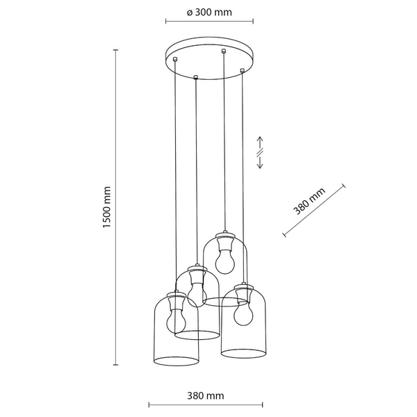 Kaskadowa lampa wisząca Molly 10301 do jadalni czarny multikolor