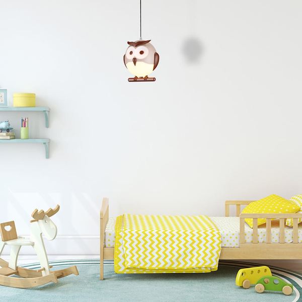 Dziecięca lampa wisząca OWL ML243 Milagro do pokoju dziecka sowa brązowa