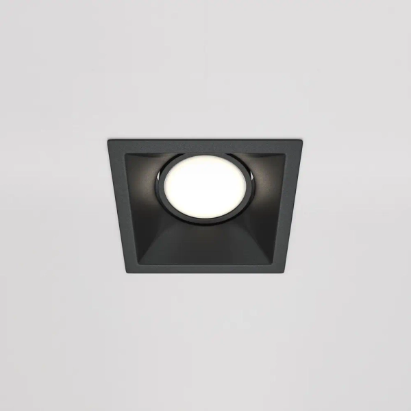 Wpuszczana oprawa kwadratowa Dot DL029-2-01B metalowa czarna