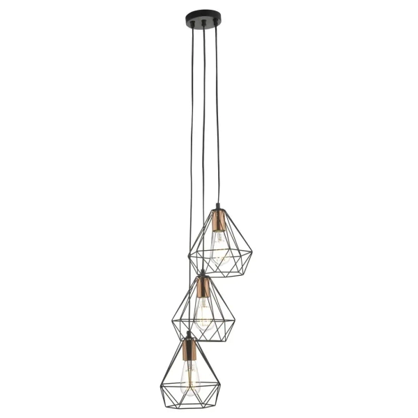 Industrialna wisząca lampa Deyon DEY0322 druciana czarna miedziana