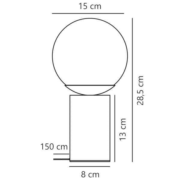 Kulista lampka nocna LILLY 2213575018 okrągła biała brązowa