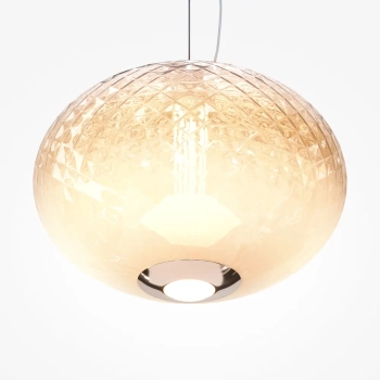 Szklany żyrandol do jadalni Bruma MOD397PL-L12CH2.7K LED 12W 2700K chrom