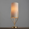 Abażurowa lampa stołowa Fraser 95467 tuba mosiądz szara