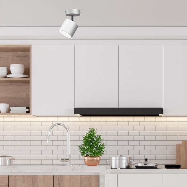 Minimalistyczny downlight salonowy Dixie z regulacją biały