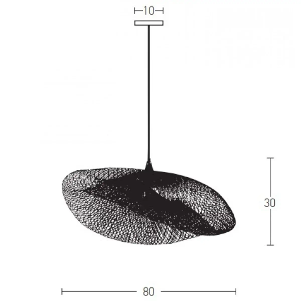 Boho asymetryczny żyrandol 19108 bambusowy do jadalni czarny